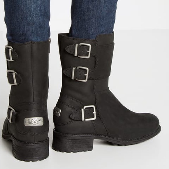 Nib Ugg Wilcox Leather Moto Boots Women 